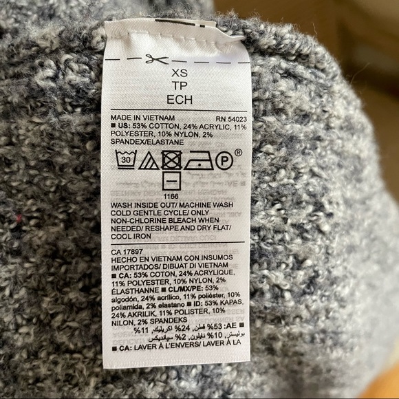 Longline Waffle Knit Oversized Cardigan in Marled Charcoal - XS - Picture 4 of 4